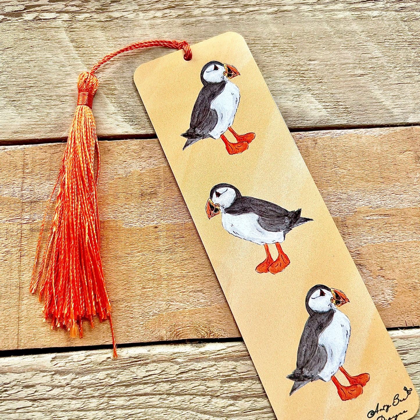 Puffin Metal Bookmark With Tassel