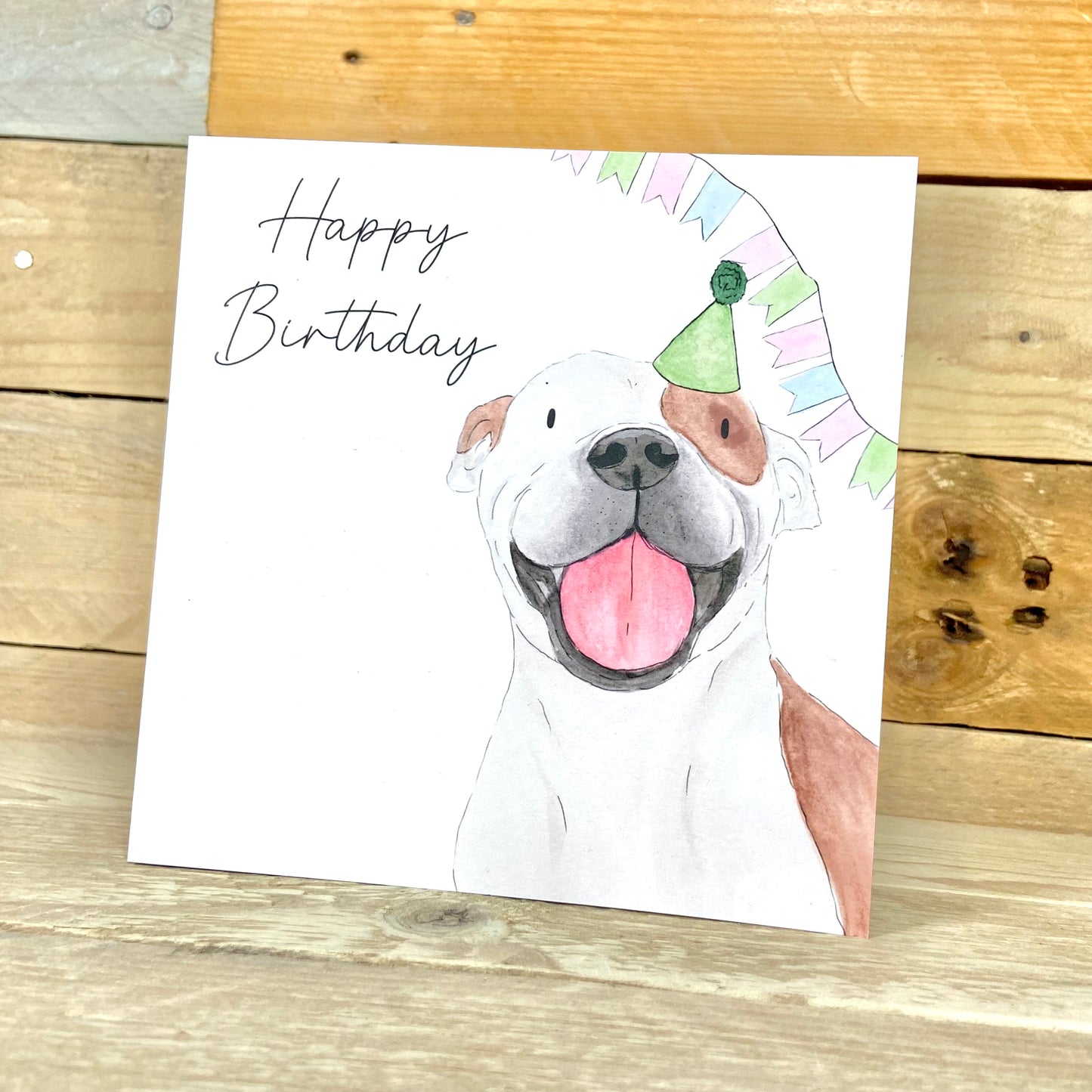 Molly the Staffy's Birthday Party Birthday Card