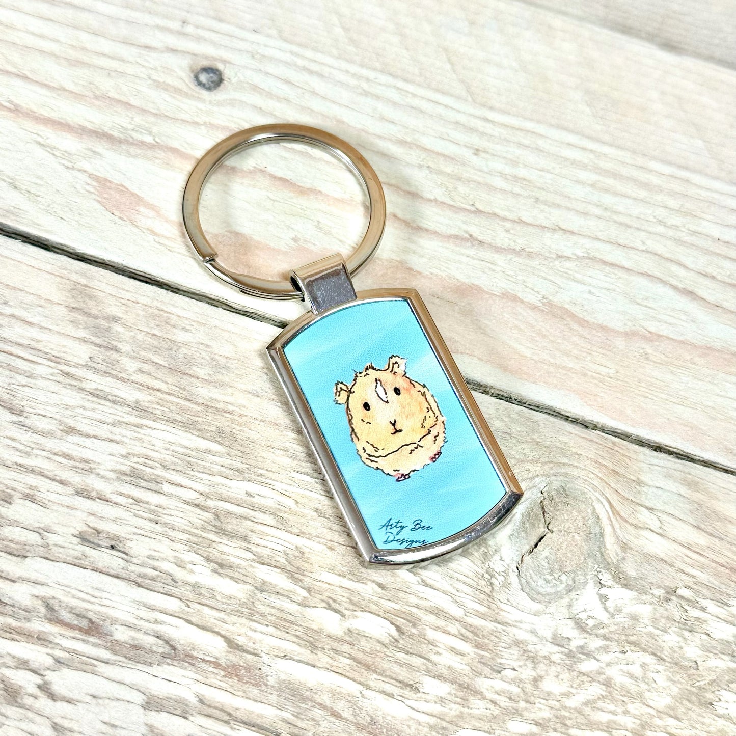 Guinea Pig Metal Keyring