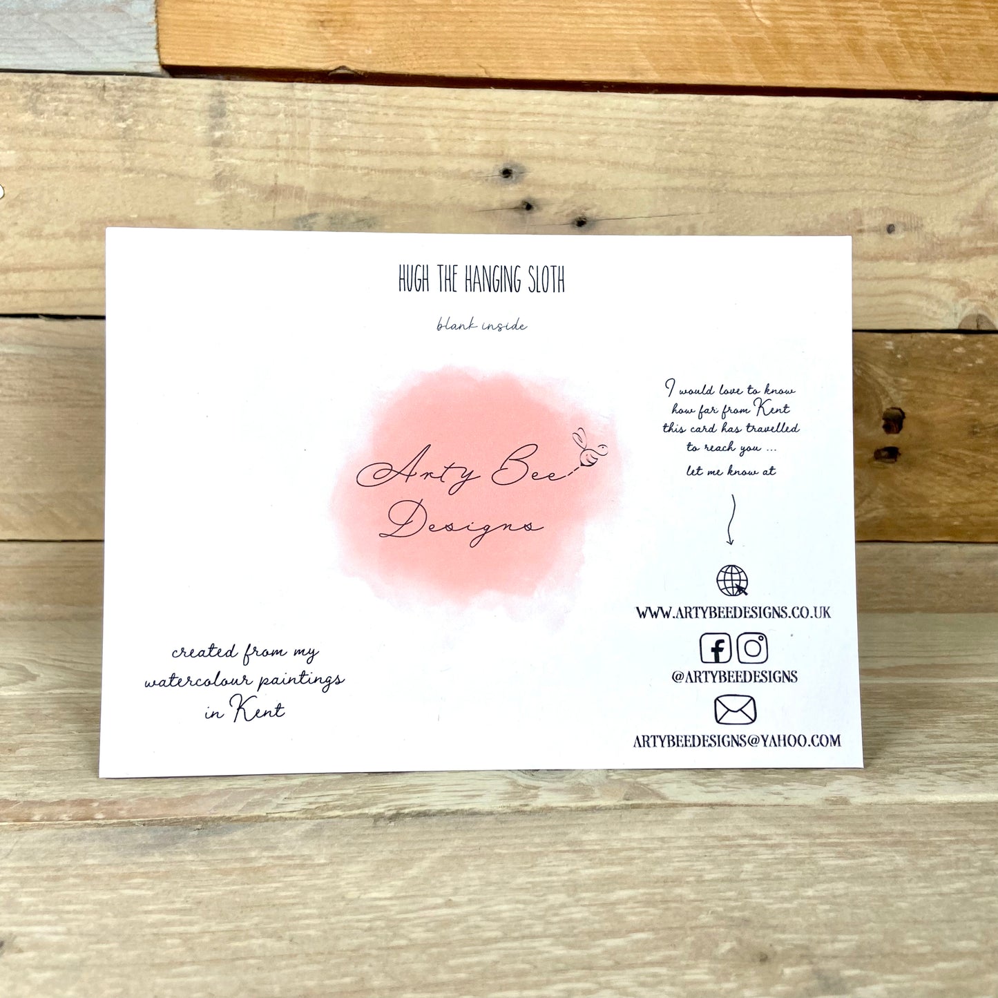 Hugh the Hanging Sloth Thankyou Card