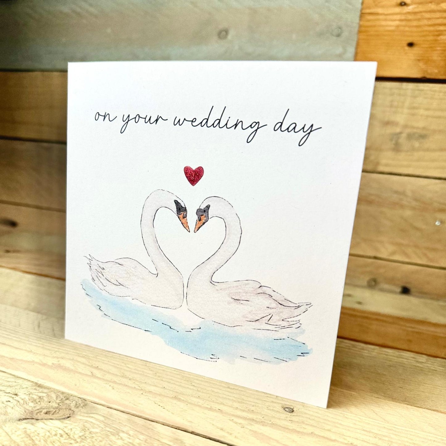 Swans in Love Wedding Card