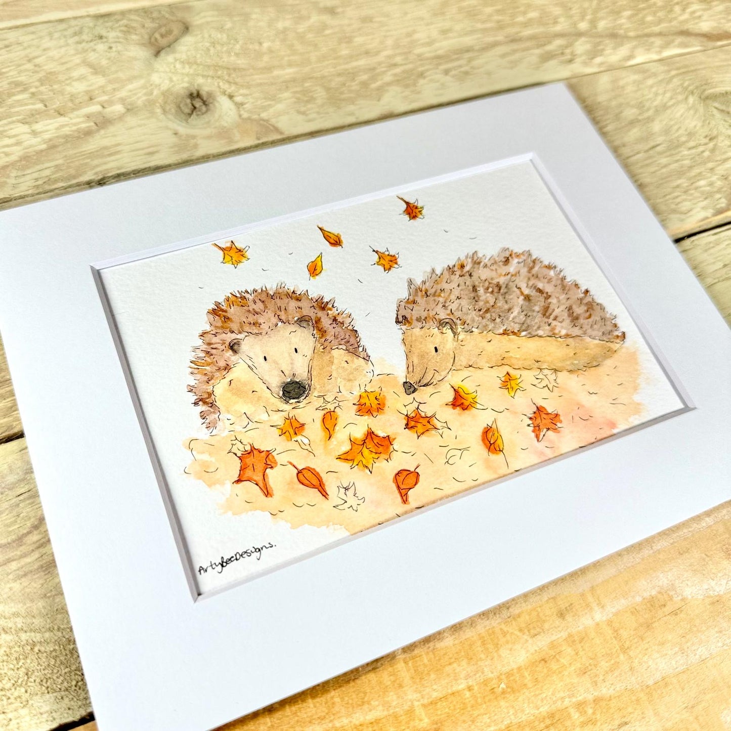 Heston and Hazel the Hedgehogs Original Painting