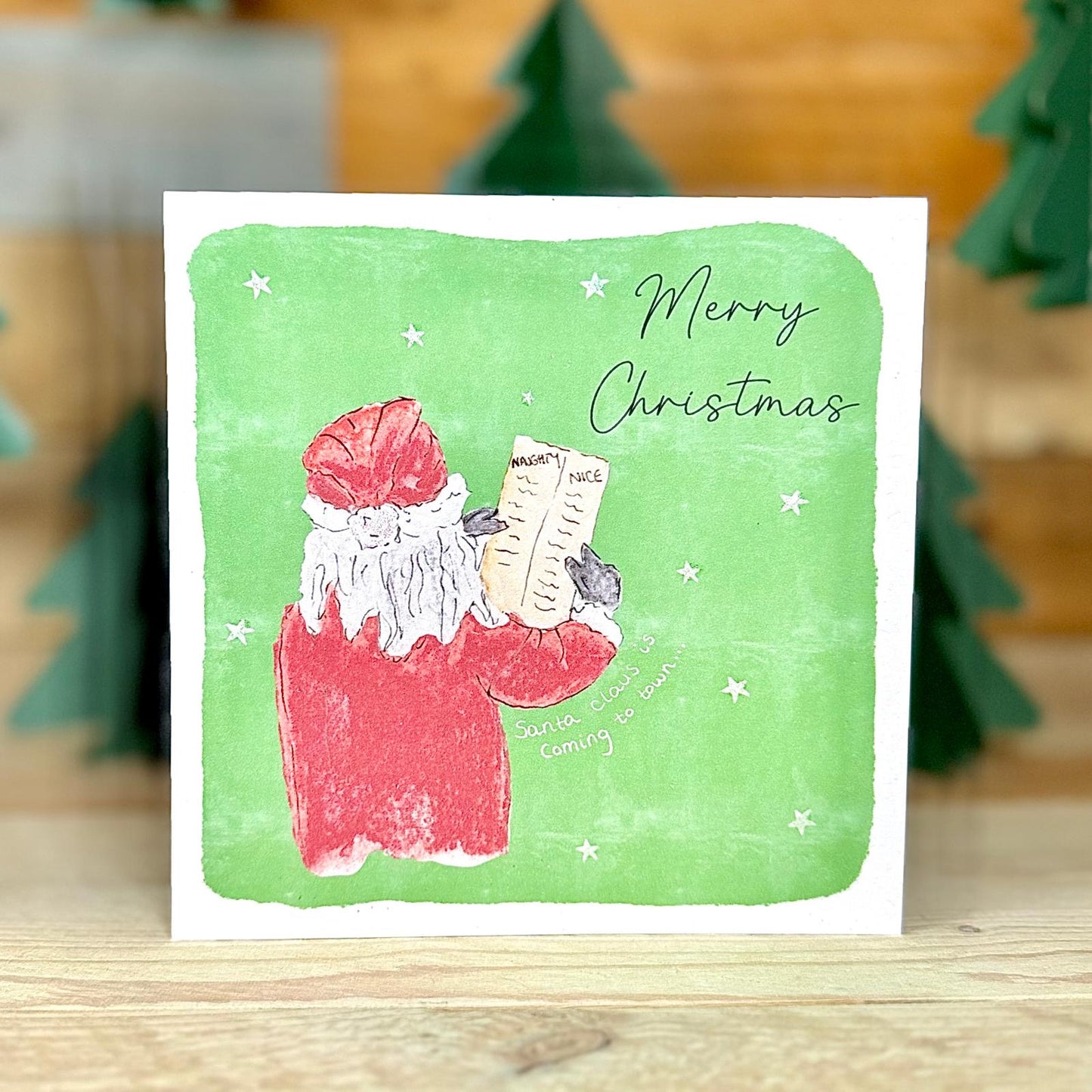 Santa Claus is Coming to Town Christmas Card