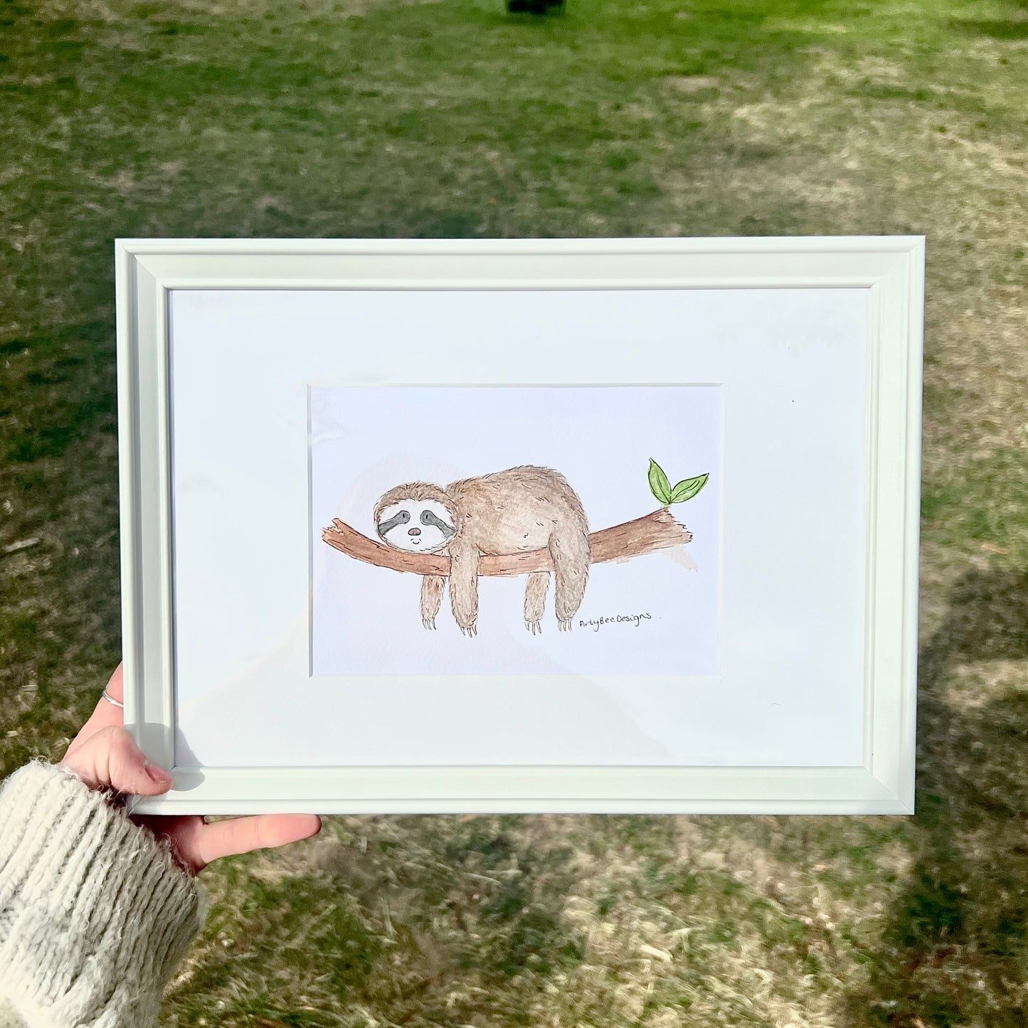 Hugh the Sloth Framed Original Painting