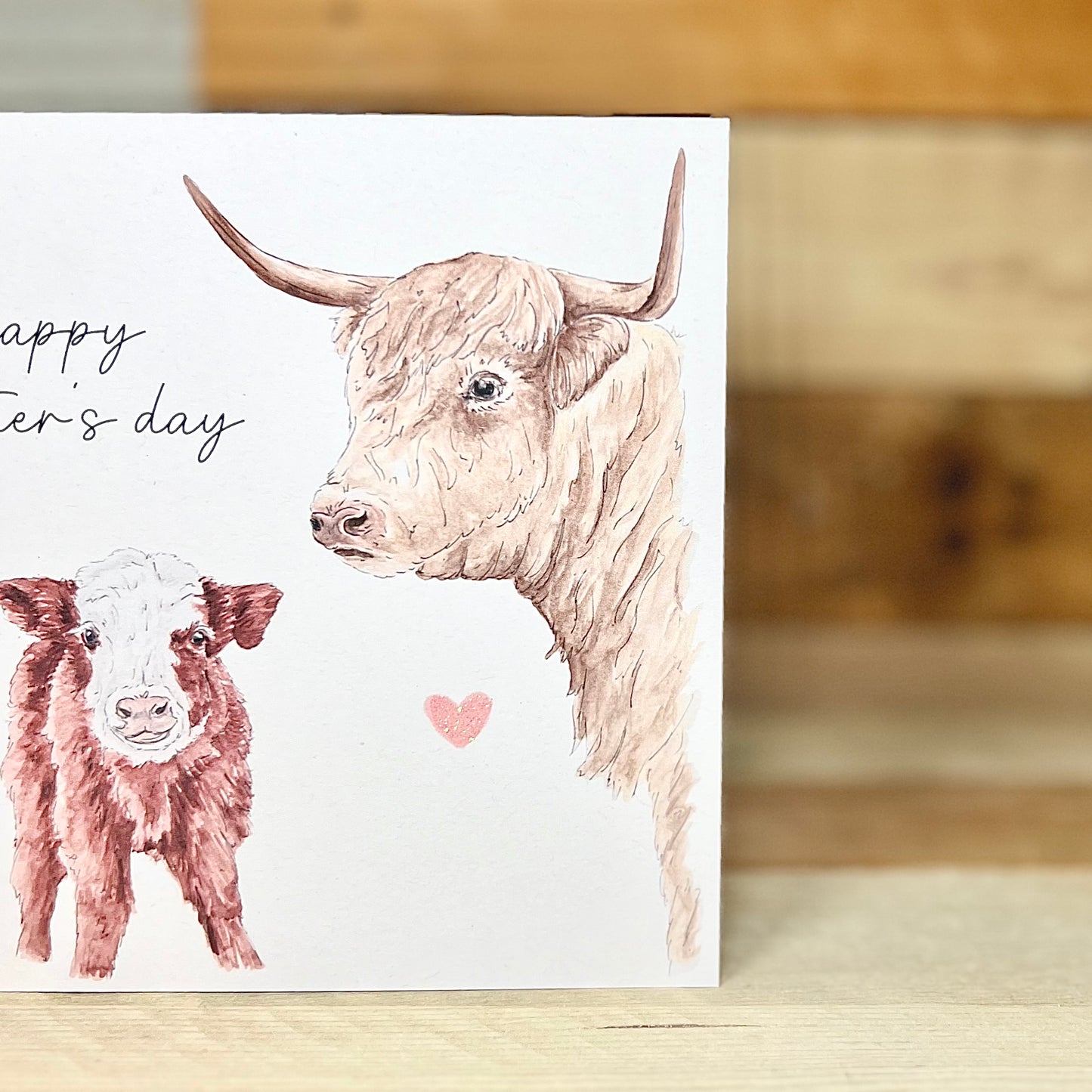 Harriet and Helena the Highland Cows Mother's Day Card
