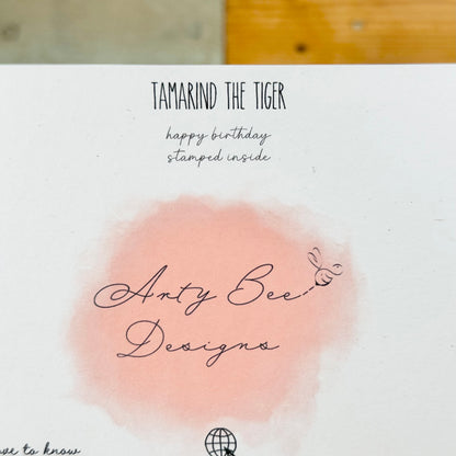 Tamarind the Tiger Birthday Card
