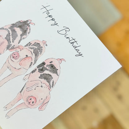 Grunt, Oink and Squeak Birthday Card