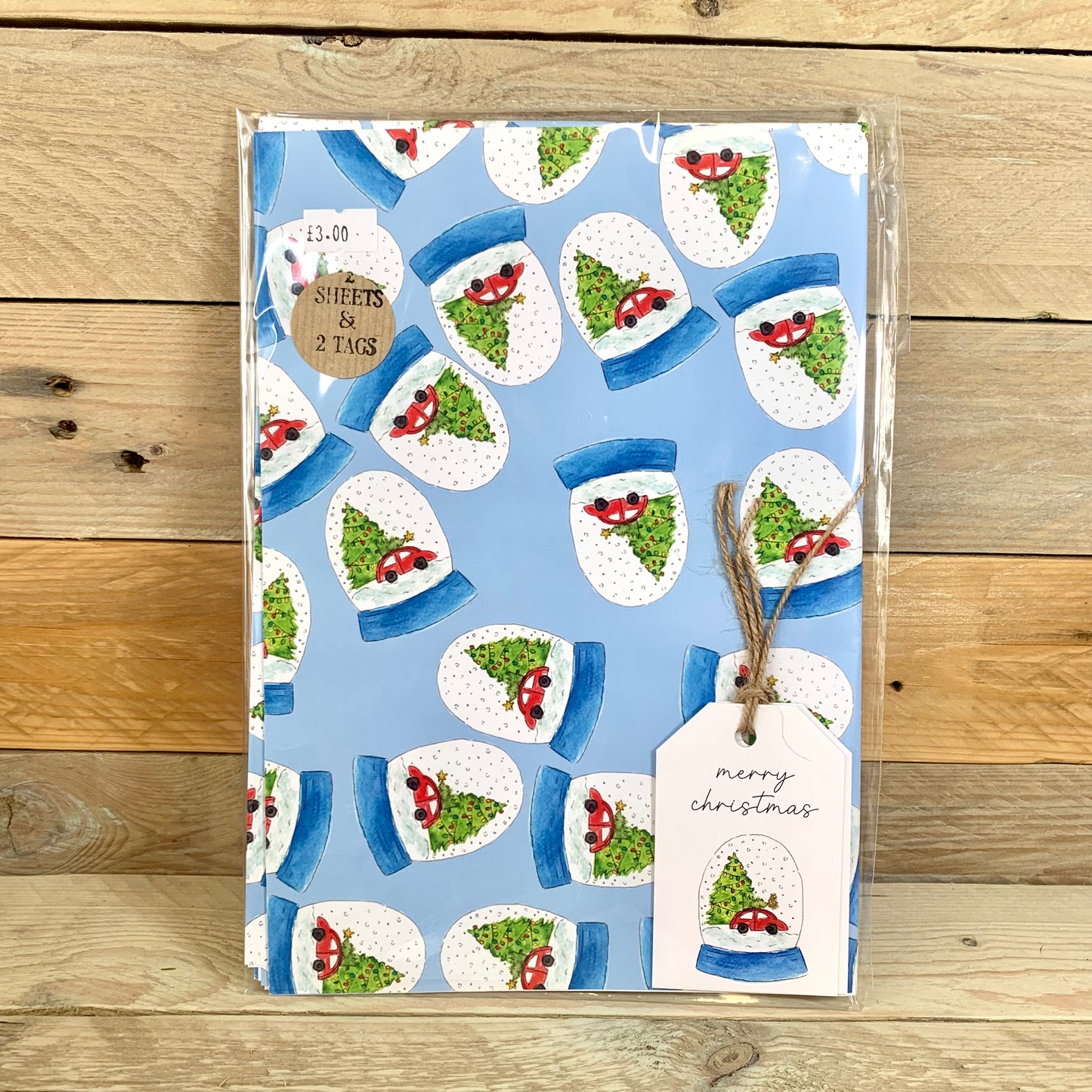 Snowglobe Christmas Wrapping Paper & Gift Tags