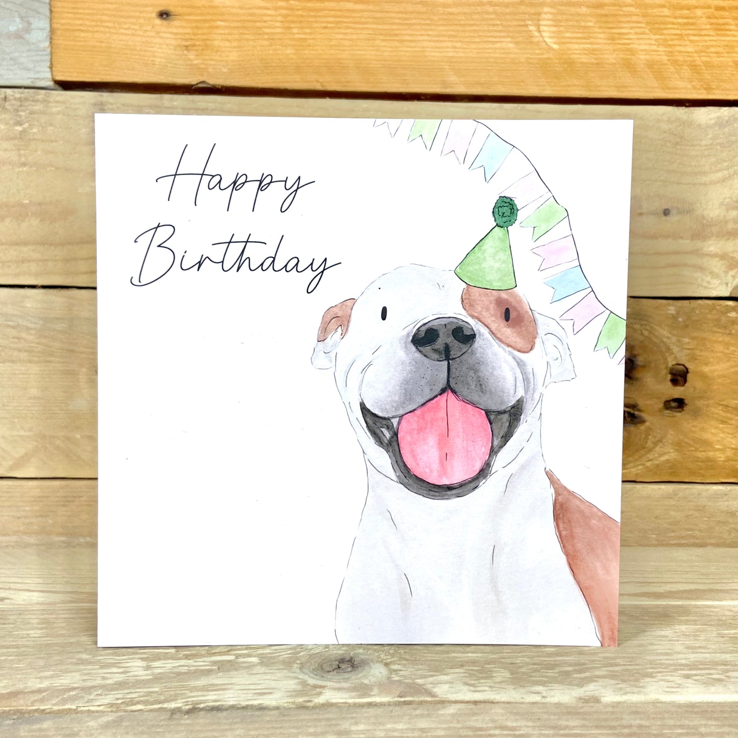 Molly the Staffy's Birthday Party Birthday Card