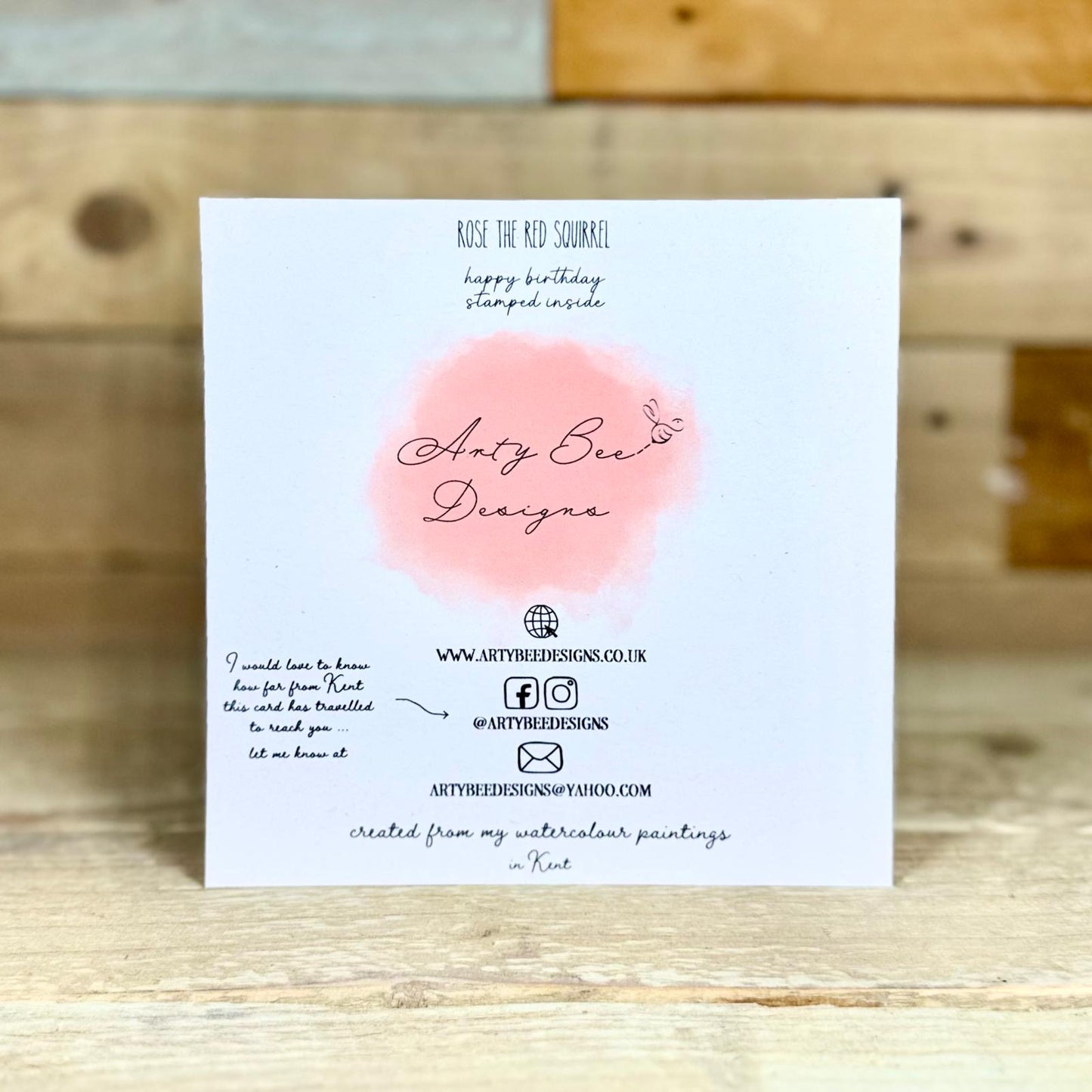 Rose the Red Squirrel Birthday Card