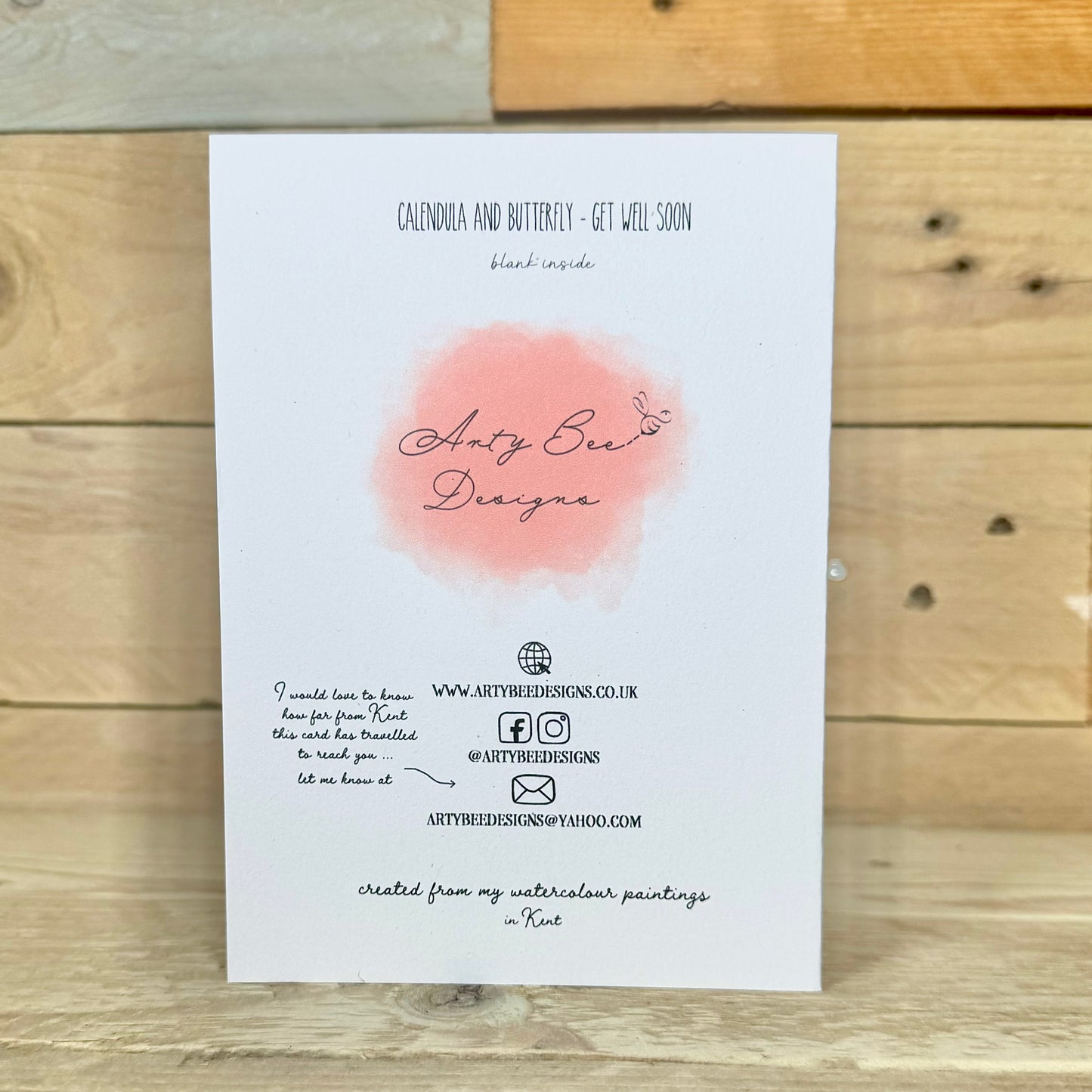 Calendula and Butterfly Get Well Soon Notelet