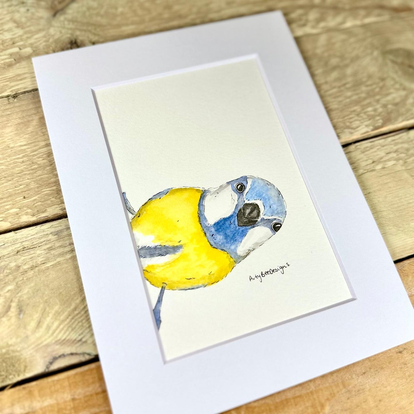 Sideways Blue Tit Original Painting