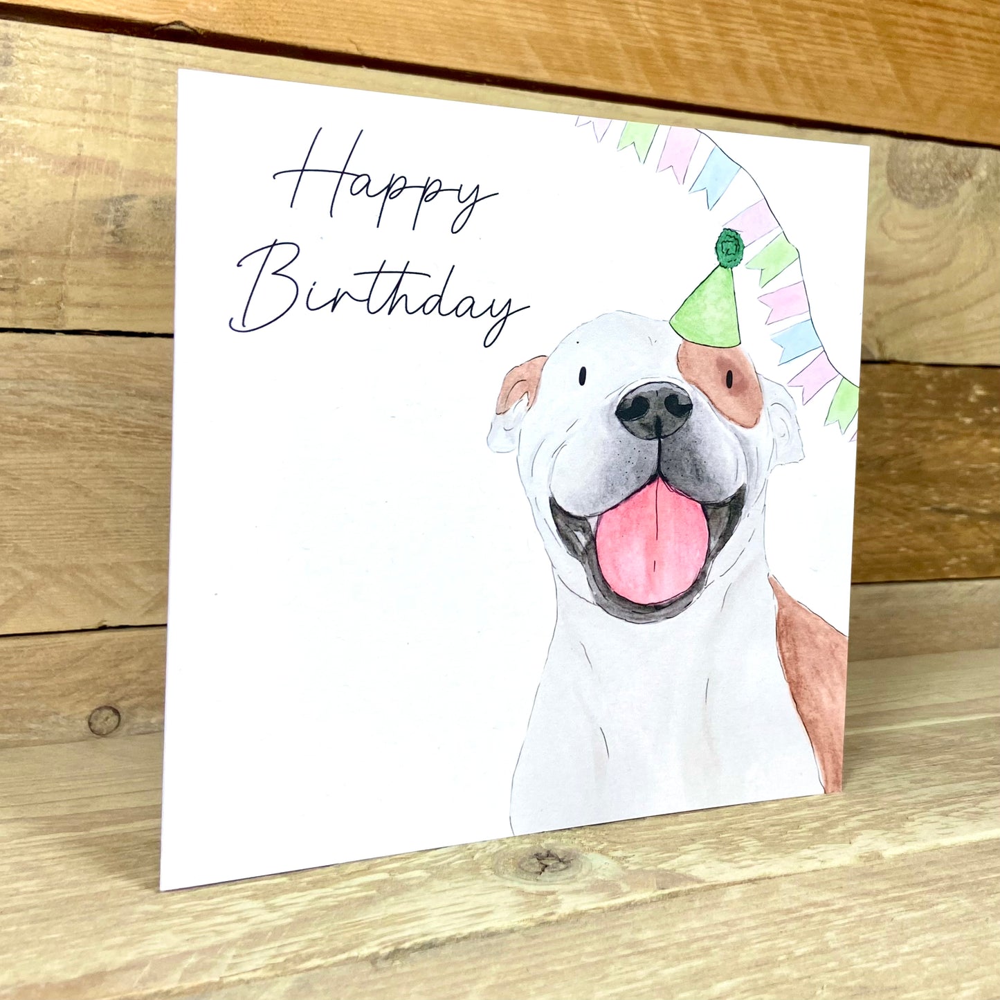 Molly the Staffy's Birthday Party Birthday Card