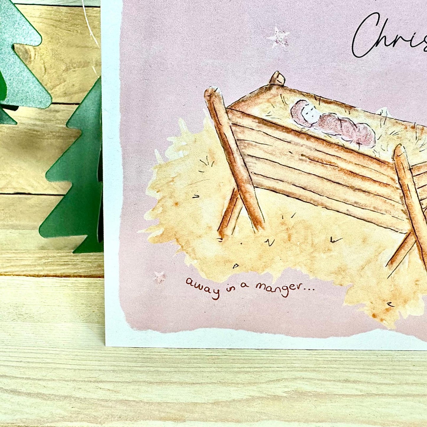 Away in an Manger Christmas Card