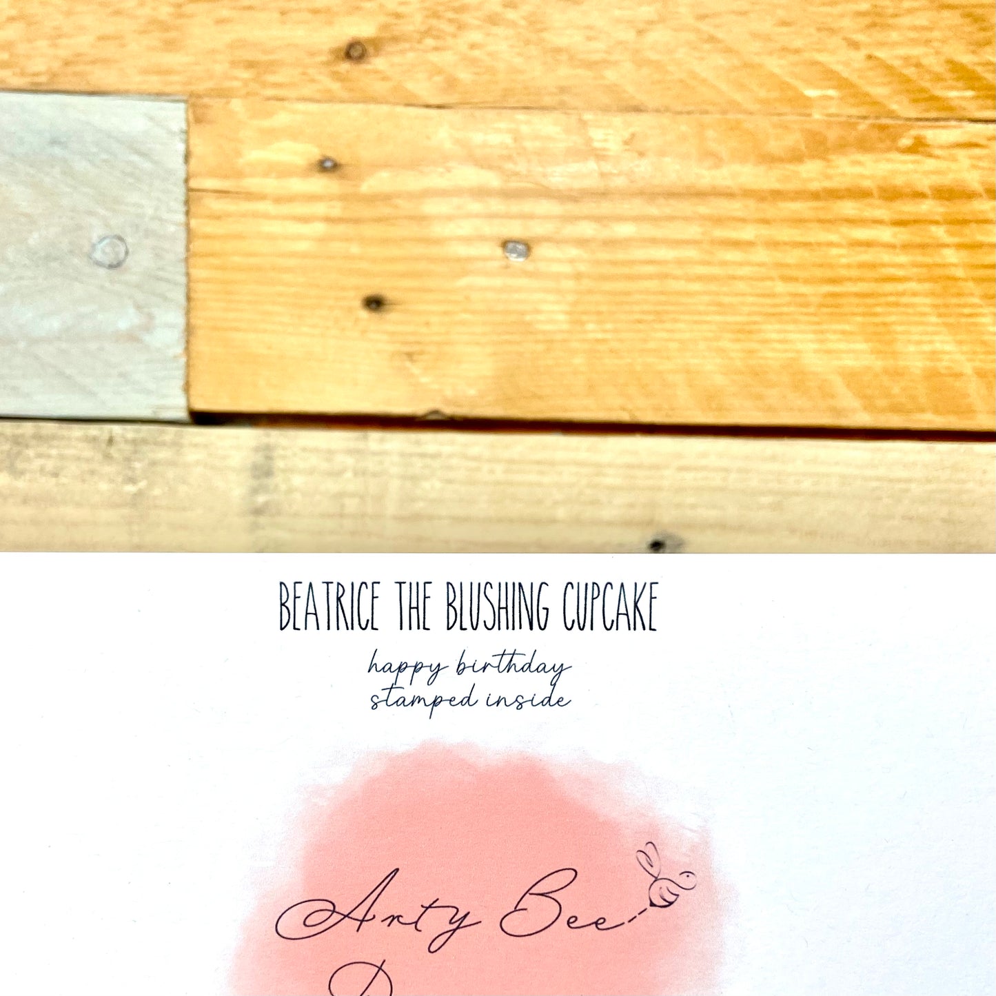 Beatrice the Blushing Cupcake Birthday Card