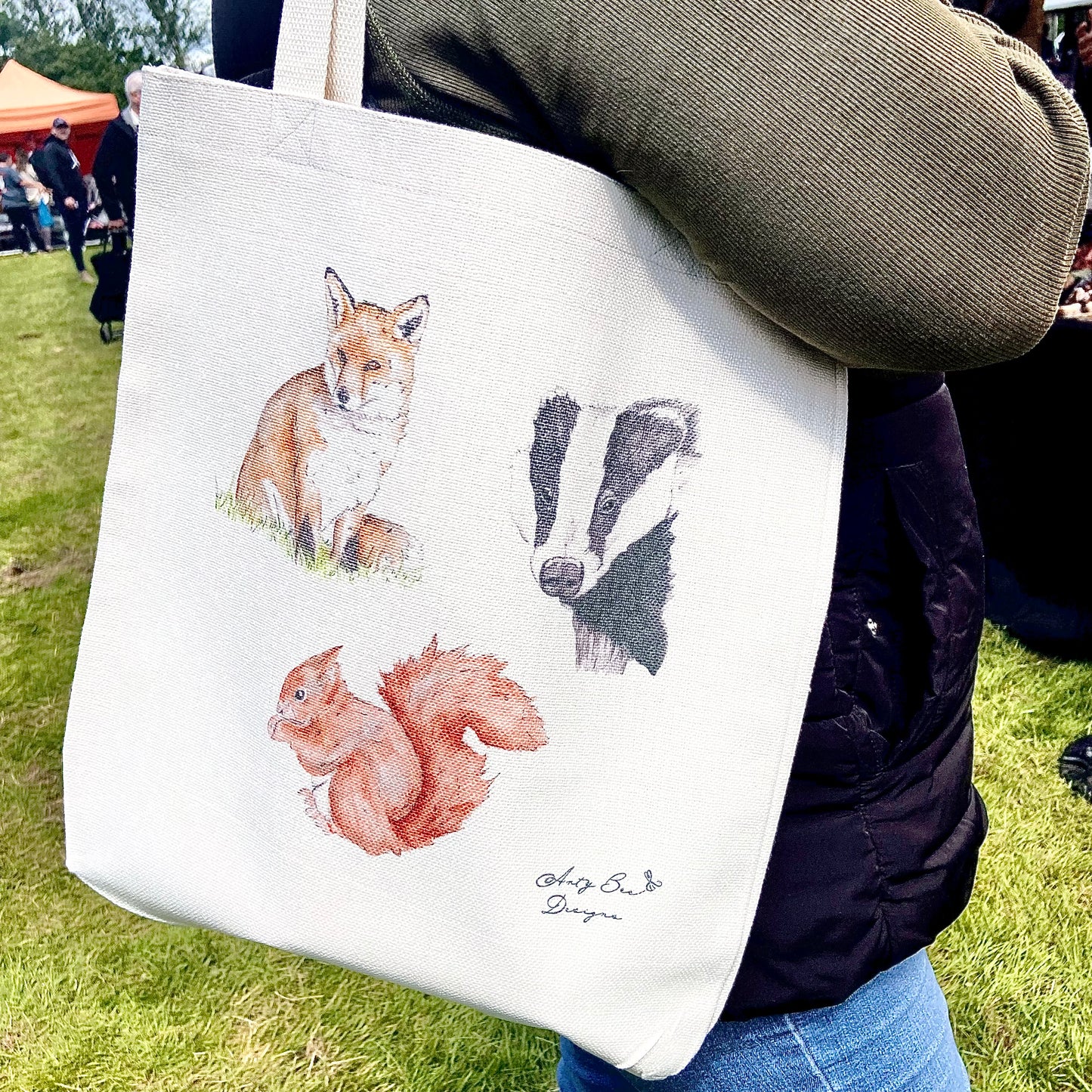 British Wildlife Linen Tote Bag