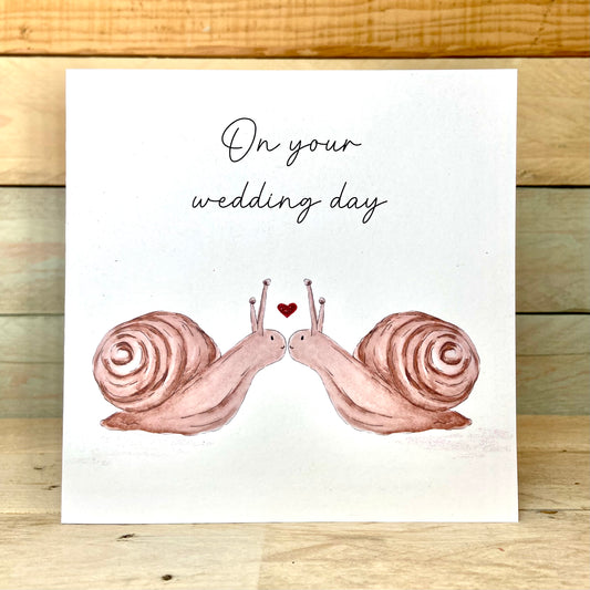 Shellie and Stevie The Snails Wedding Card