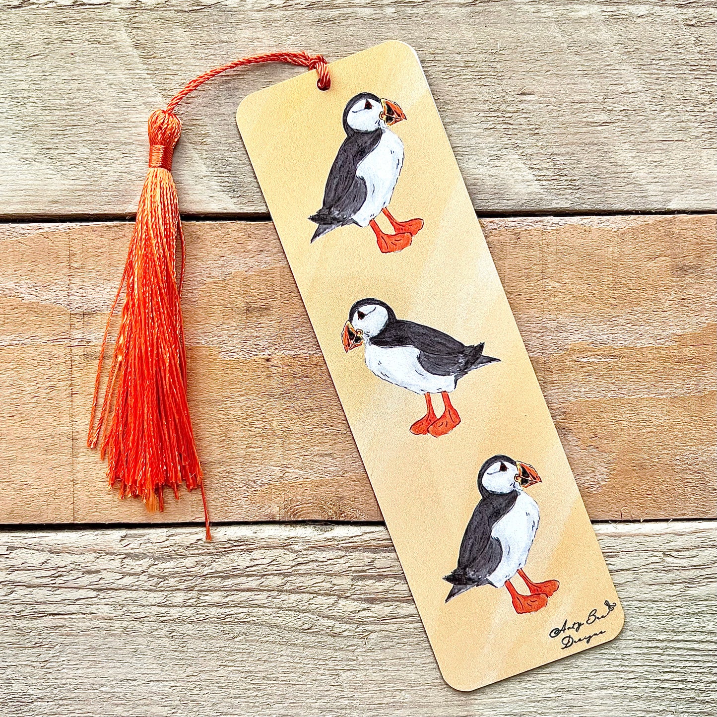 Puffin Metal Bookmark With Tassel