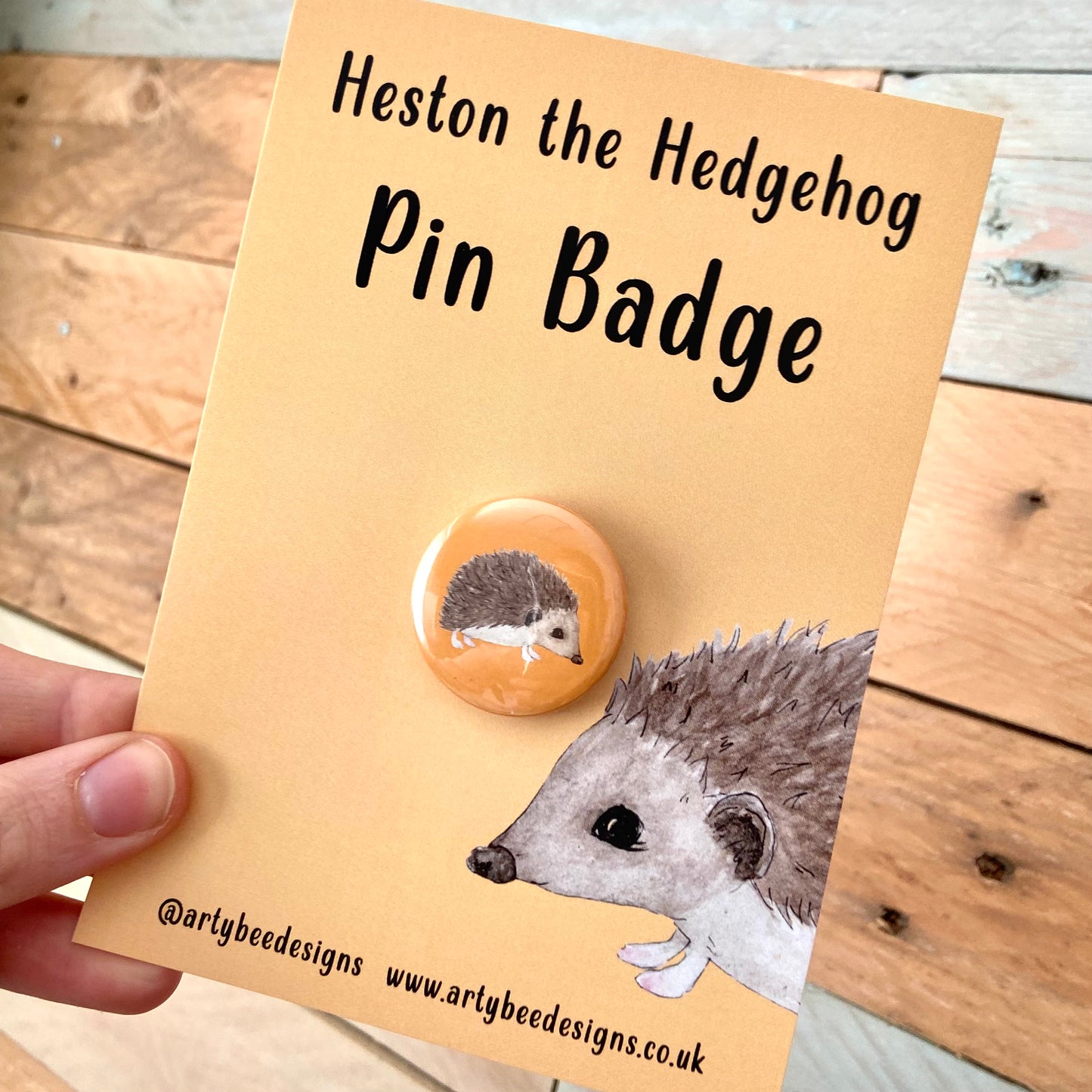 Heston the Hedgehog Pin Badge