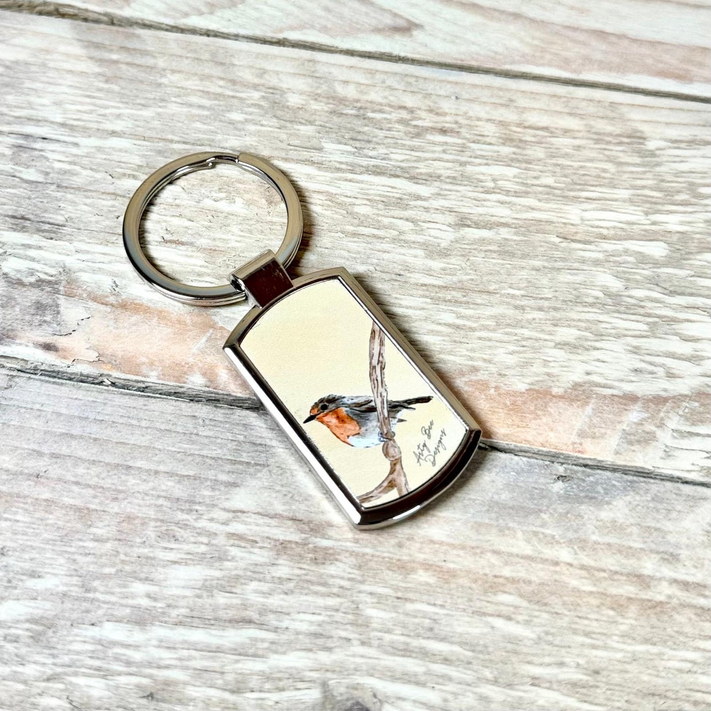 Robin Metal Keyring