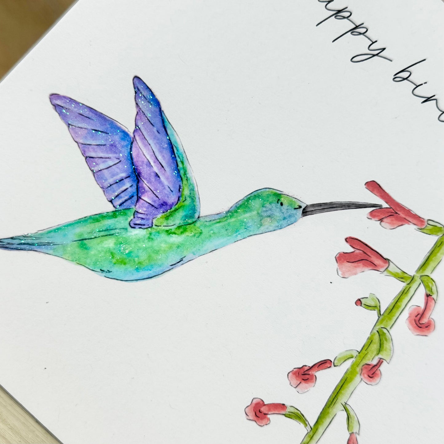 Hetty the Hummingbird Birthday Card