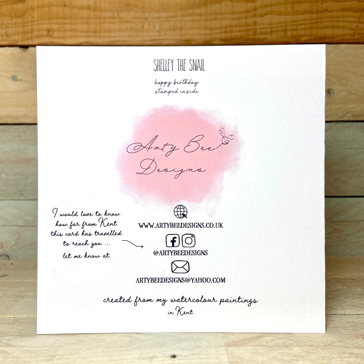 Shelley the Snail Birthday Card