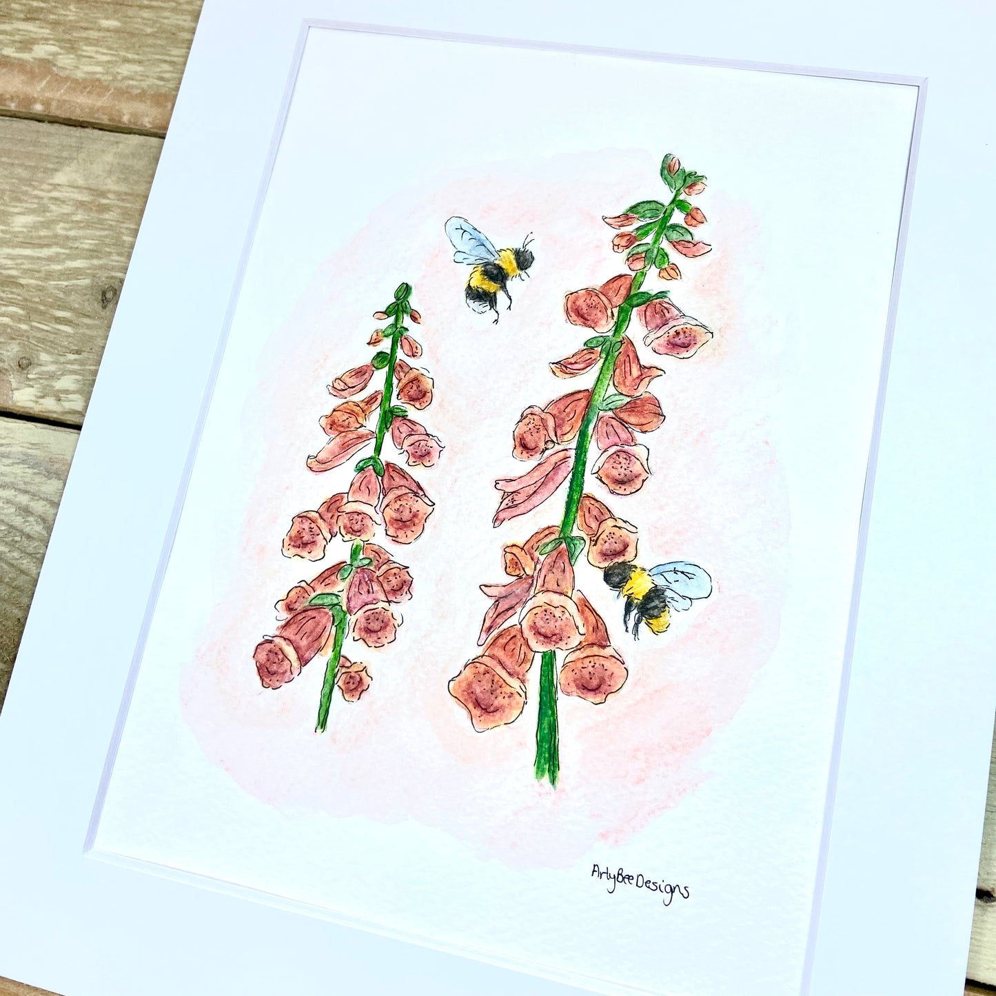 Foxgloves and Buzzes Original Painting