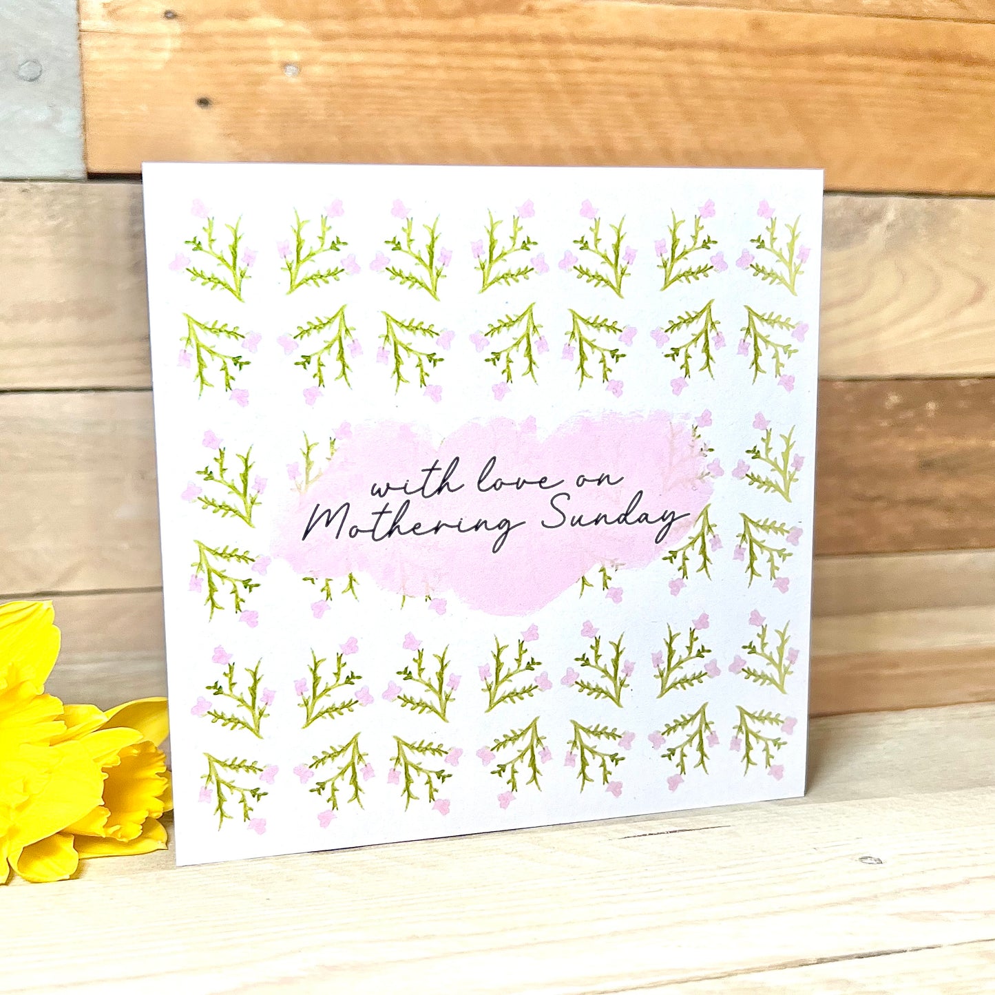 Pink Flowers Mothering Sunday Card