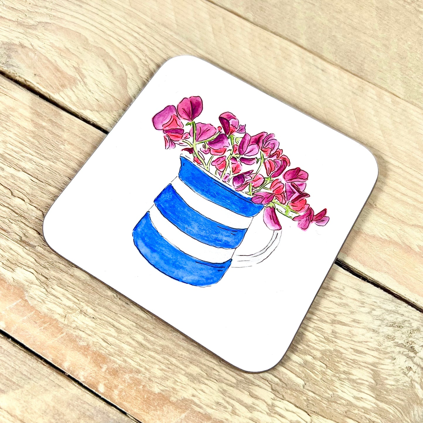 Sweet Peas in a Vase Coaster