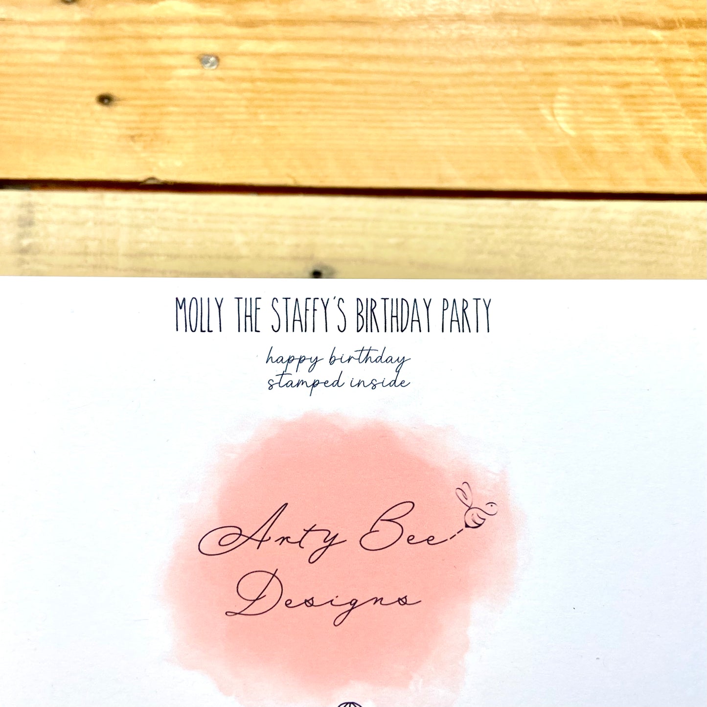 Molly the Staffy's Birthday Party Birthday Card