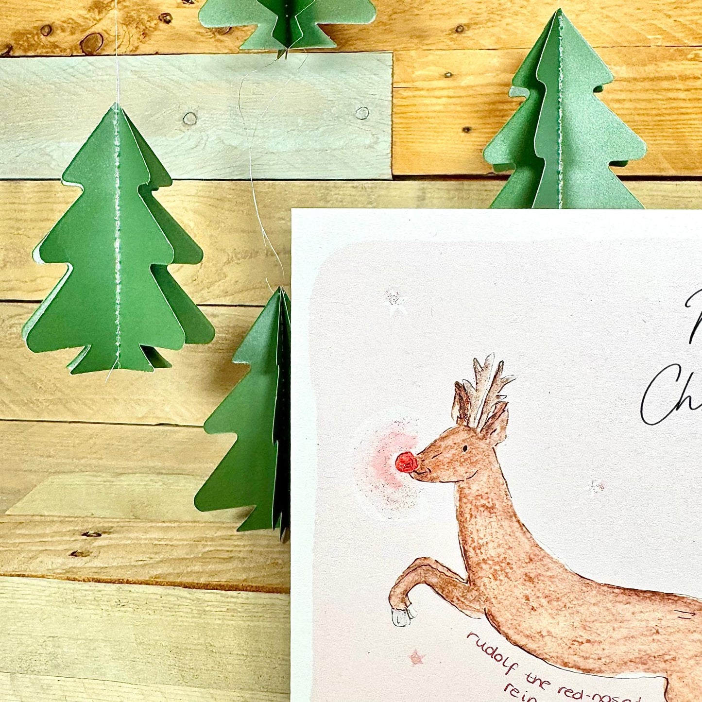 Rudolf the Red Nosed Reindeer Christmas Card
