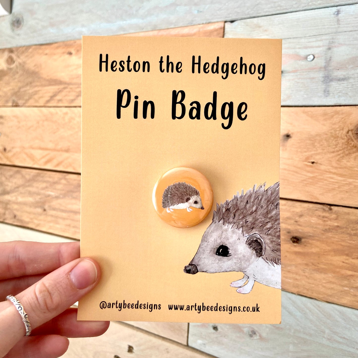 Heston the Hedgehog Pin Badge