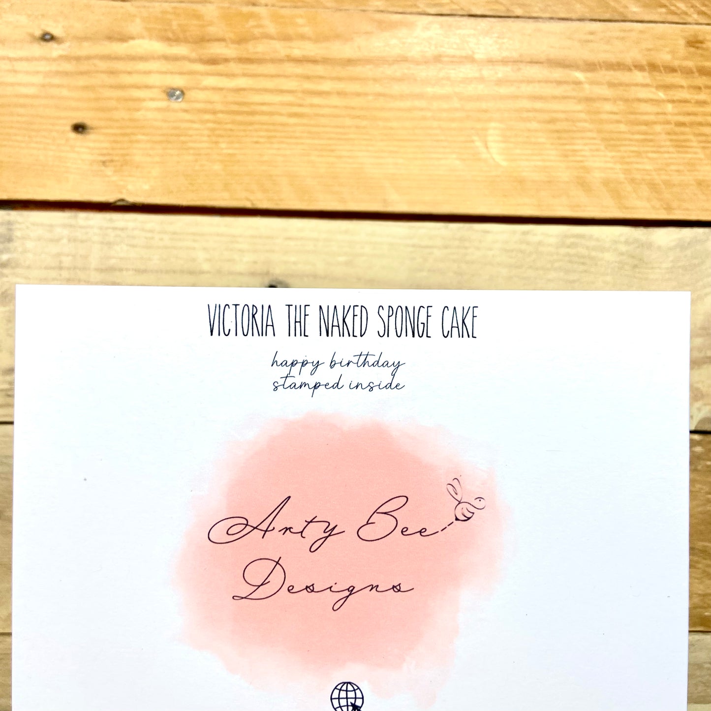 Victoria the Naked Sponge Cake Birthday Card