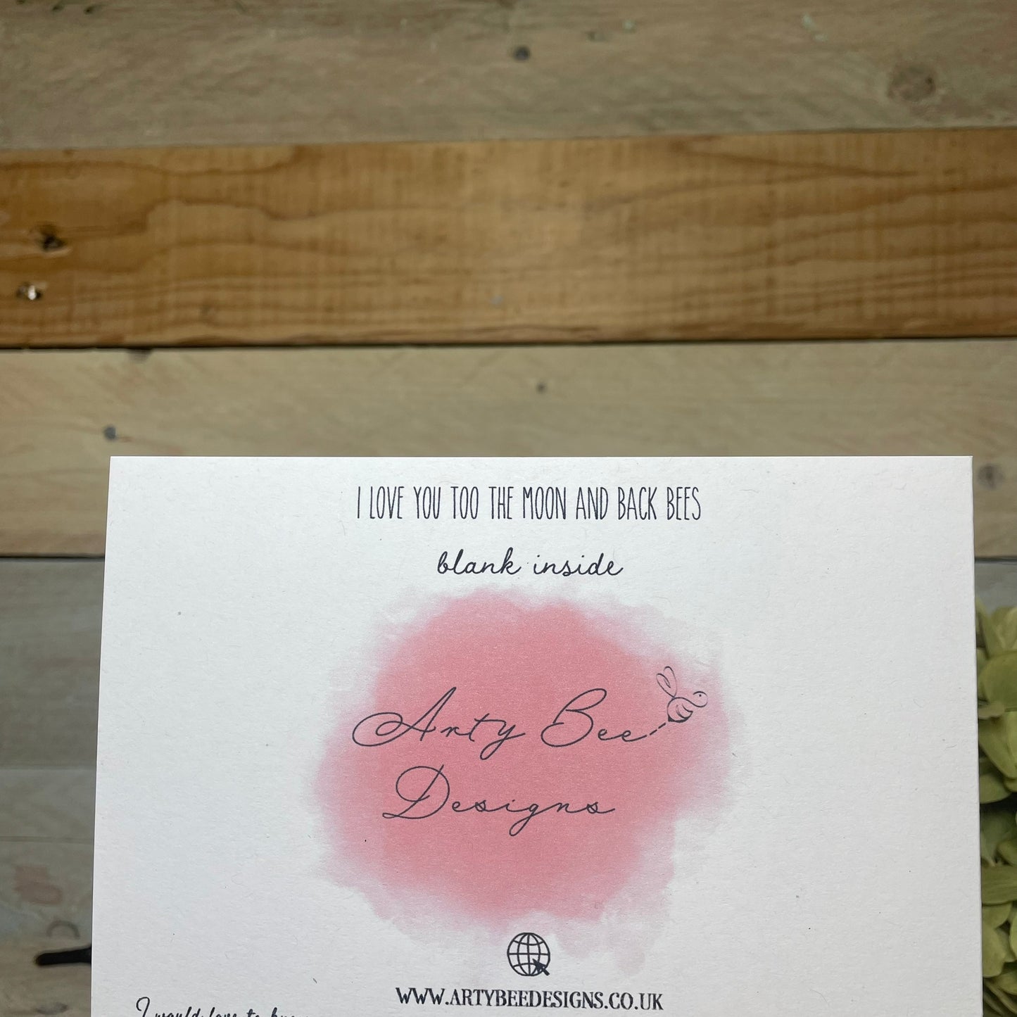 Love You Too The Moon and Back Bee's Valentine's Card