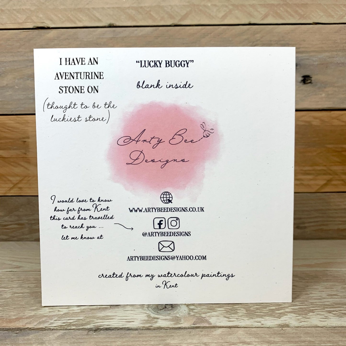 Lucky Buggy Good Luck Card - Arty Bee Designs