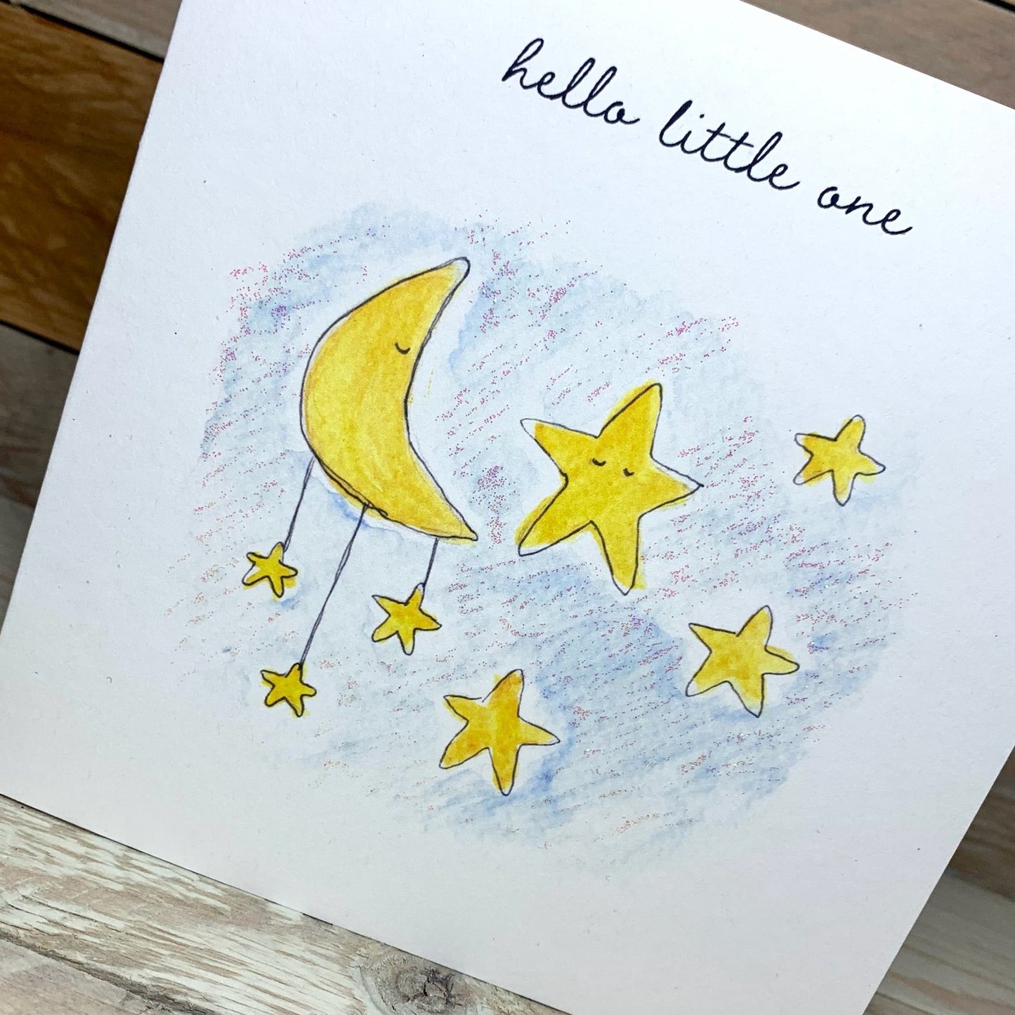 Moon and Stars New Baby Card - Arty Bee Designs
