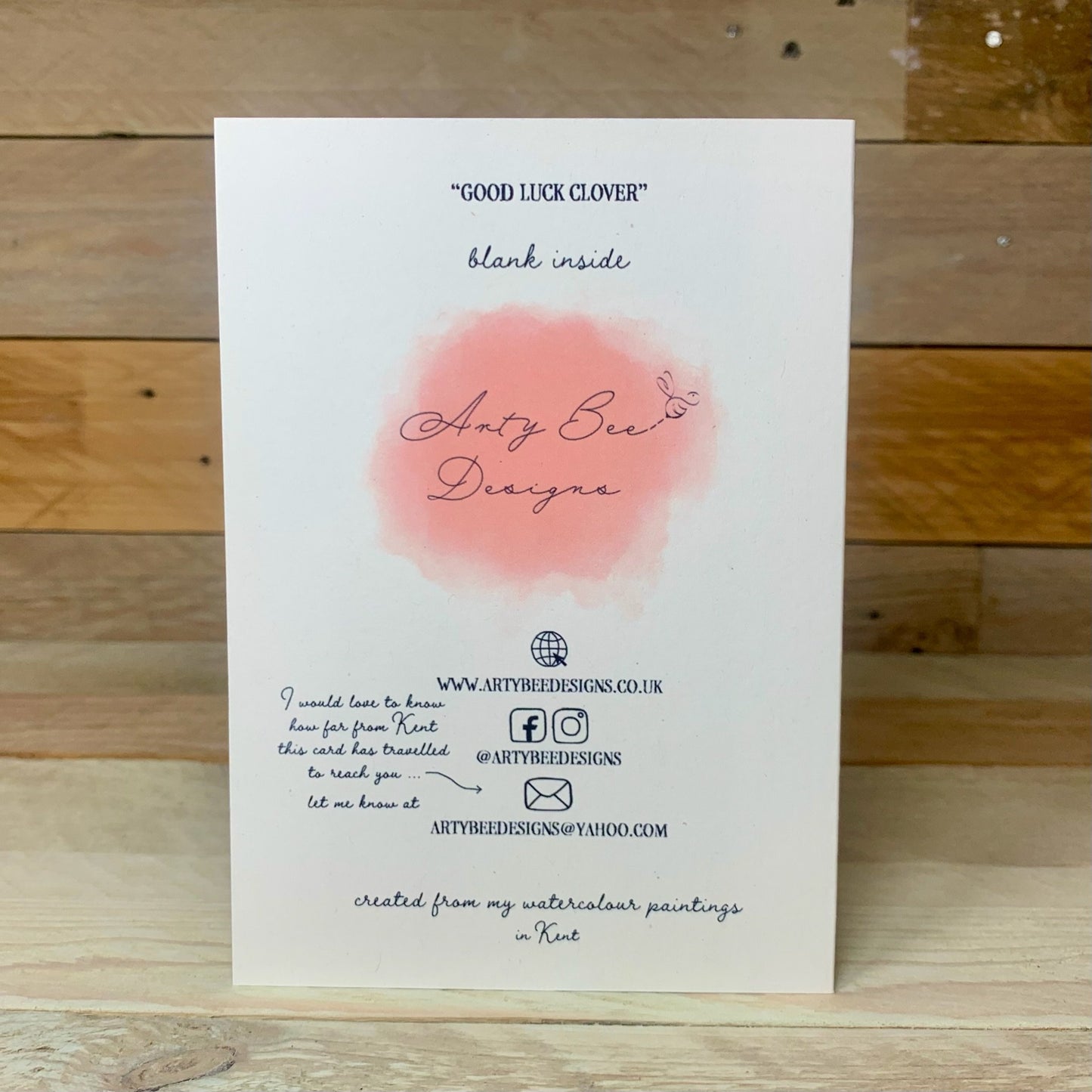 Good Luck Clover Notelet - Arty Bee Designs