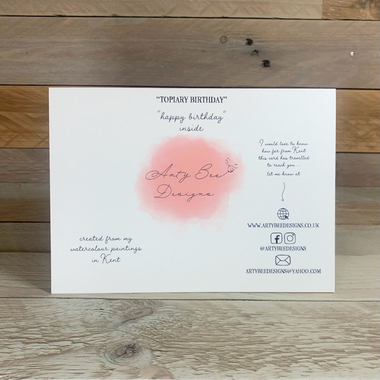 Topiary Birthday Card - Arty Bee Designs