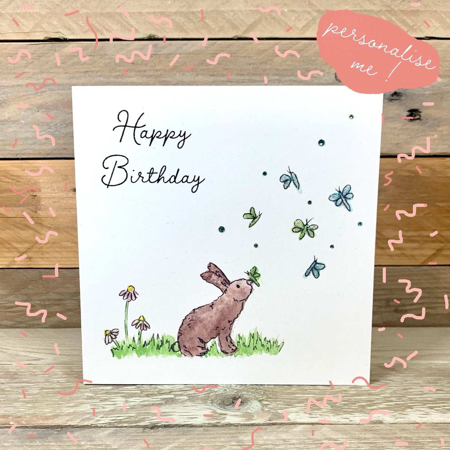 There's a Glitter Bug on My Nose Birthday Card - Arty Bee Designs