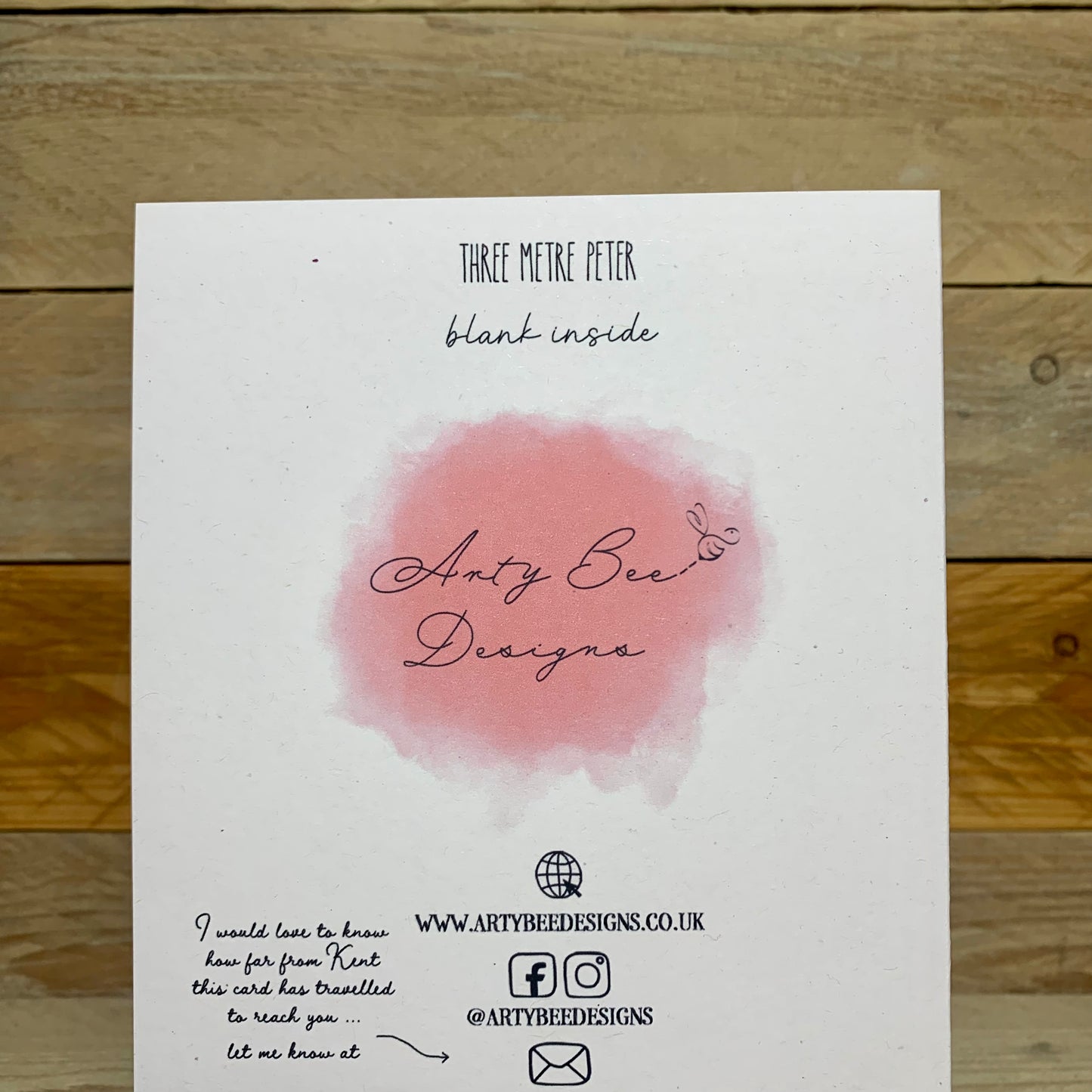 Three Metre Peter The Giraffe Blank Card