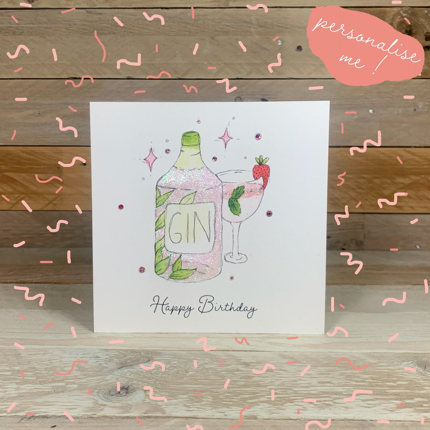 Gin Birthday Card - Arty Bee Designs