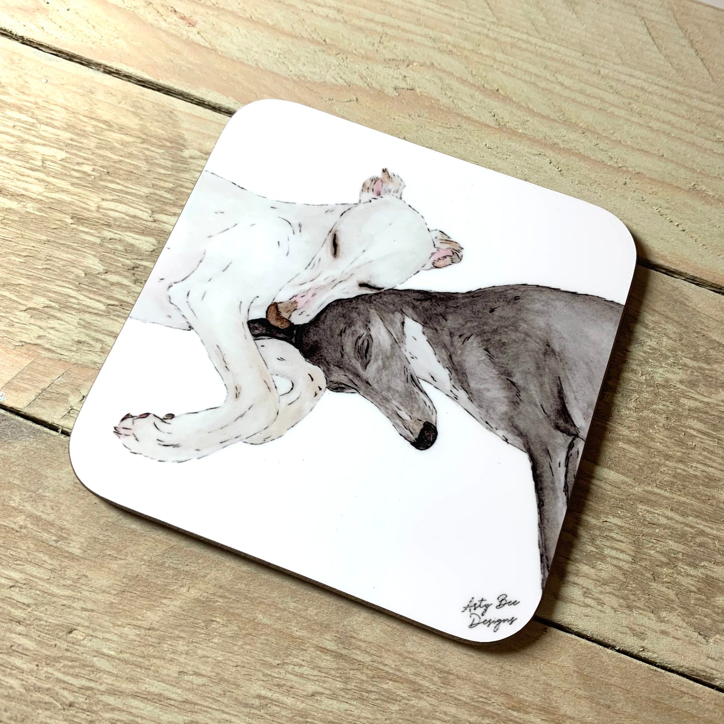 Snuggles Whippet Dog Coaster