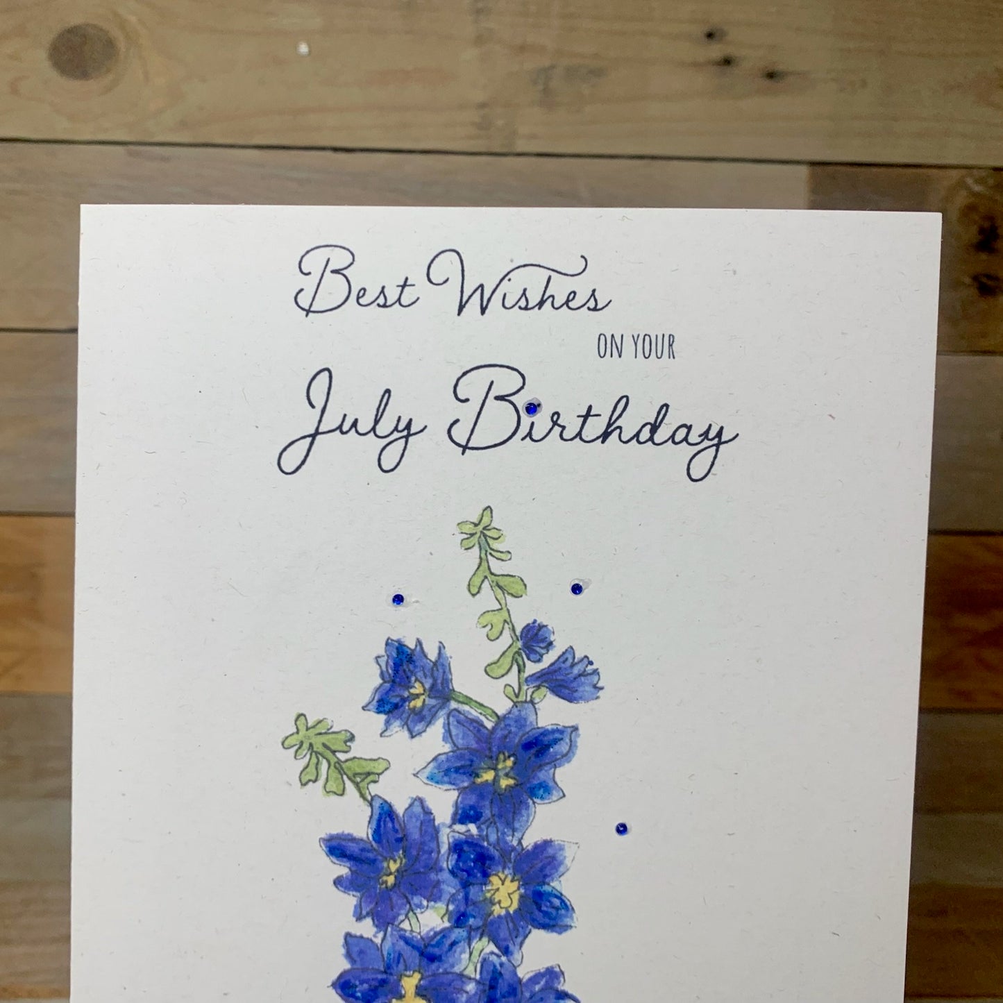 July / Delphinium Birth Flower card - Arty Bee Designs