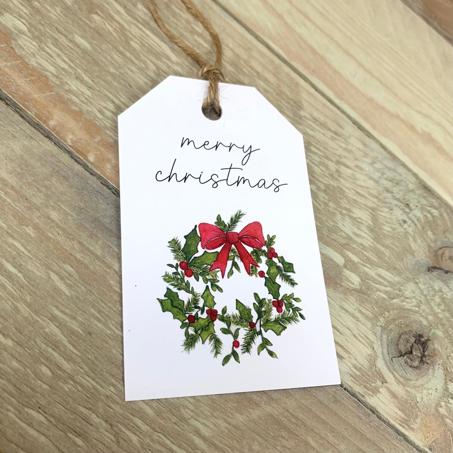 Holly Wreath Christmas Gift Tags