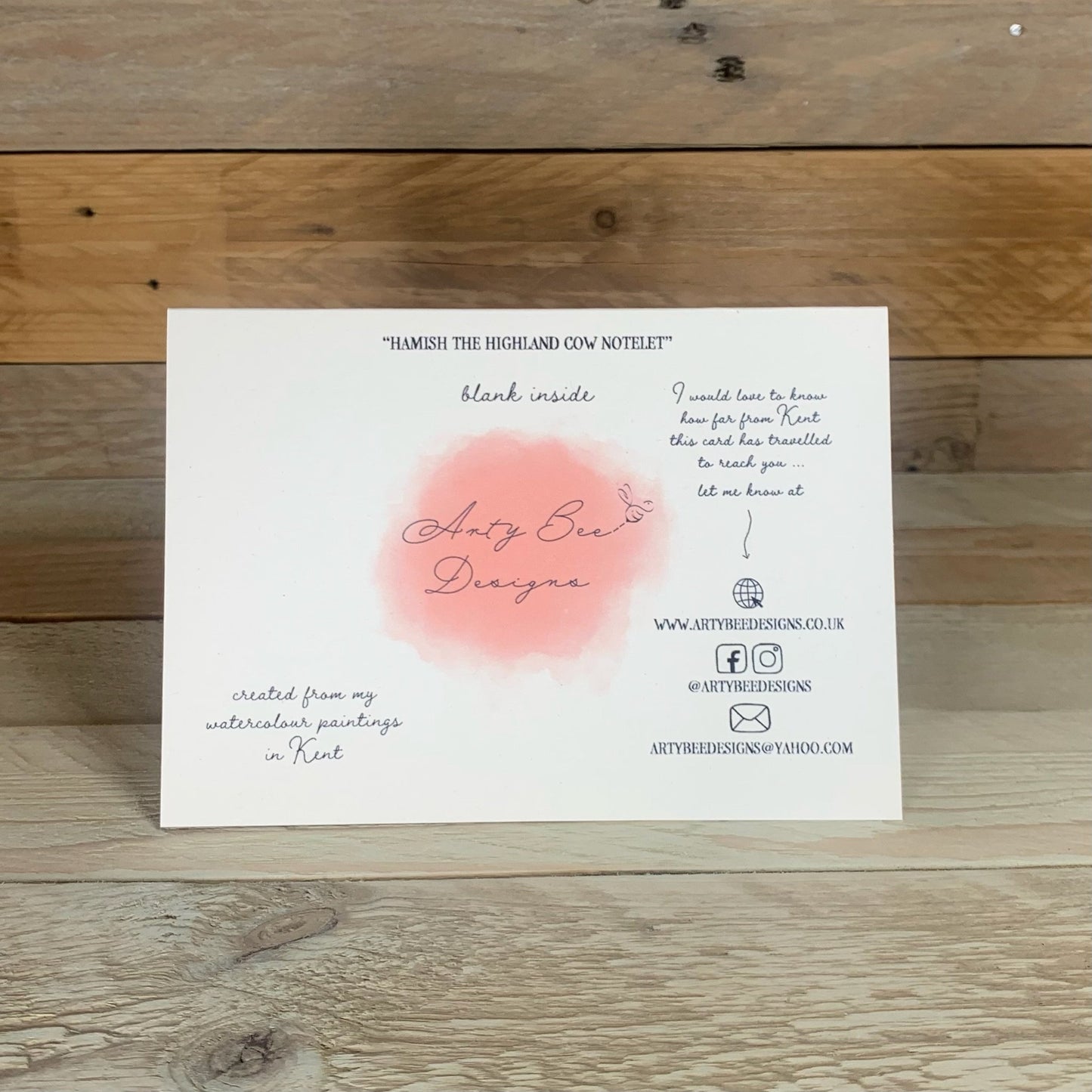 Hamish the Highland Cow Notelet - Arty Bee Designs