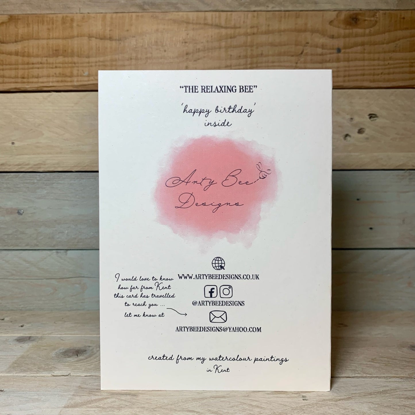 The Relaxing Bee Birthday Card - Arty Bee Designs