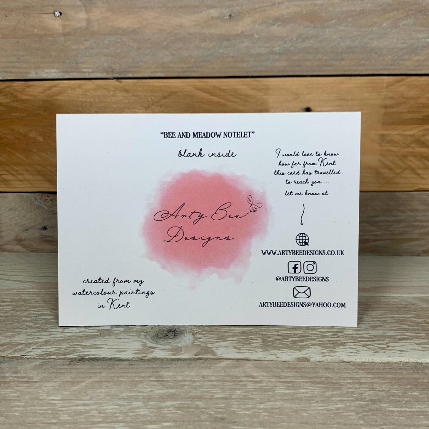 Bee and Meadow Notelet - Arty Bee Designs
