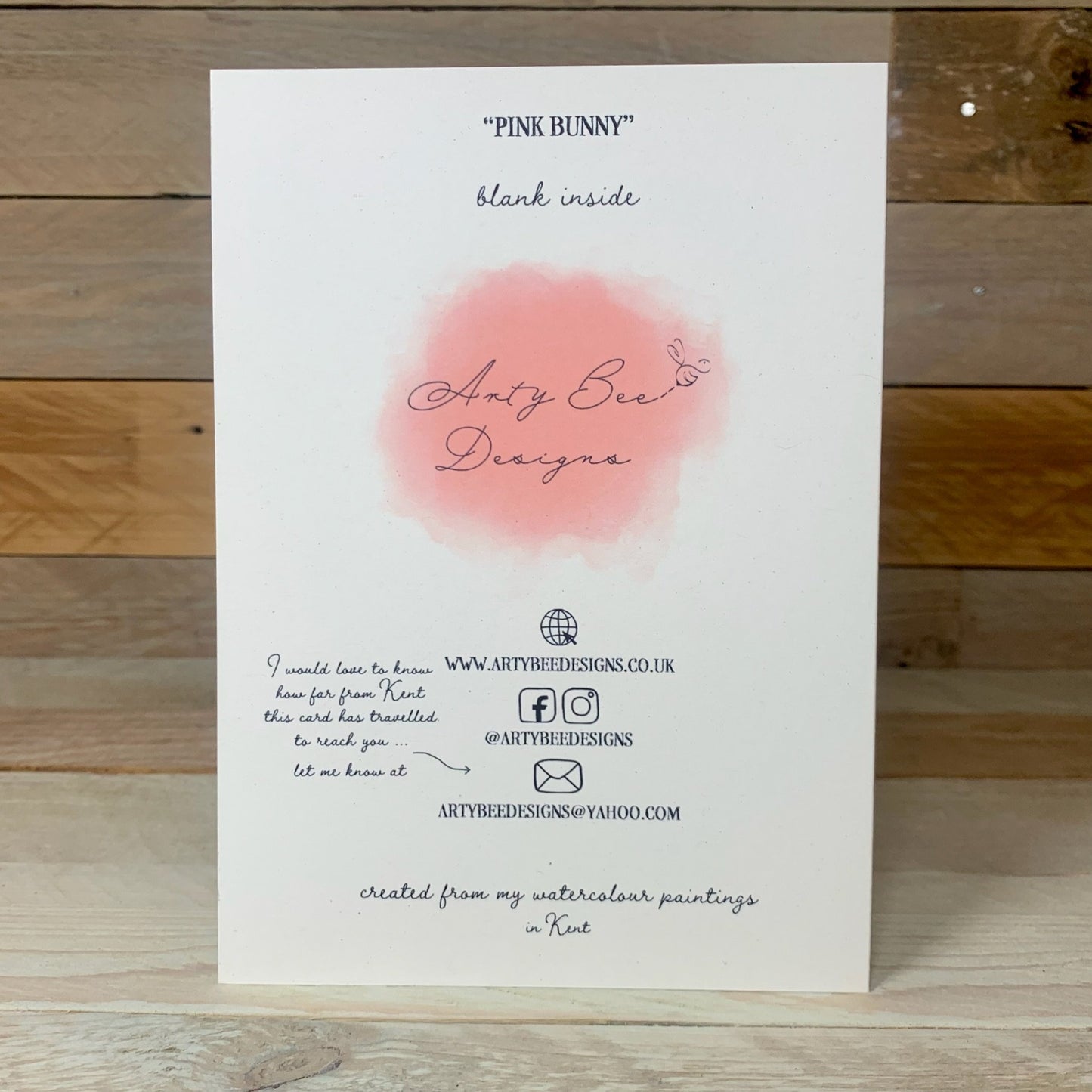 Pink Bunny New Baby Card - Arty Bee Designs