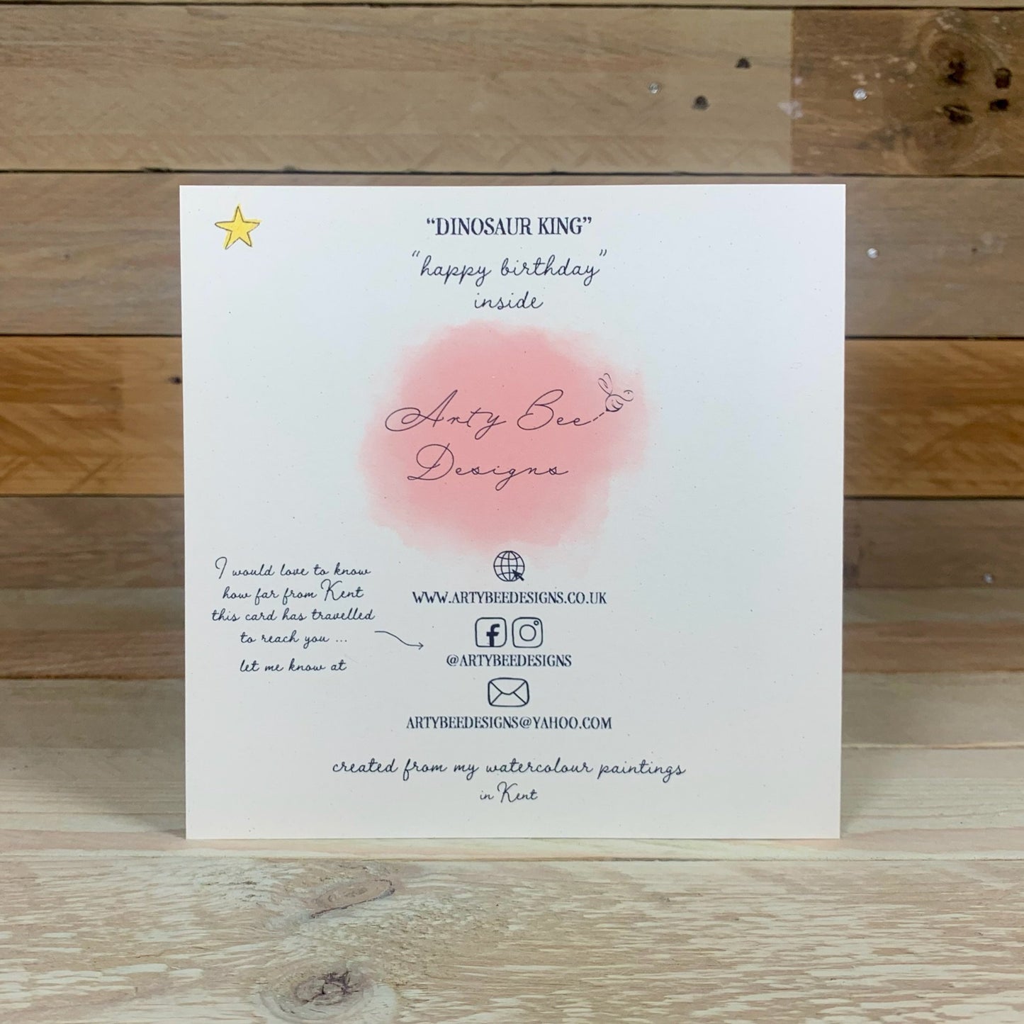 Dinosaur King Birthday Card - Arty Bee Designs