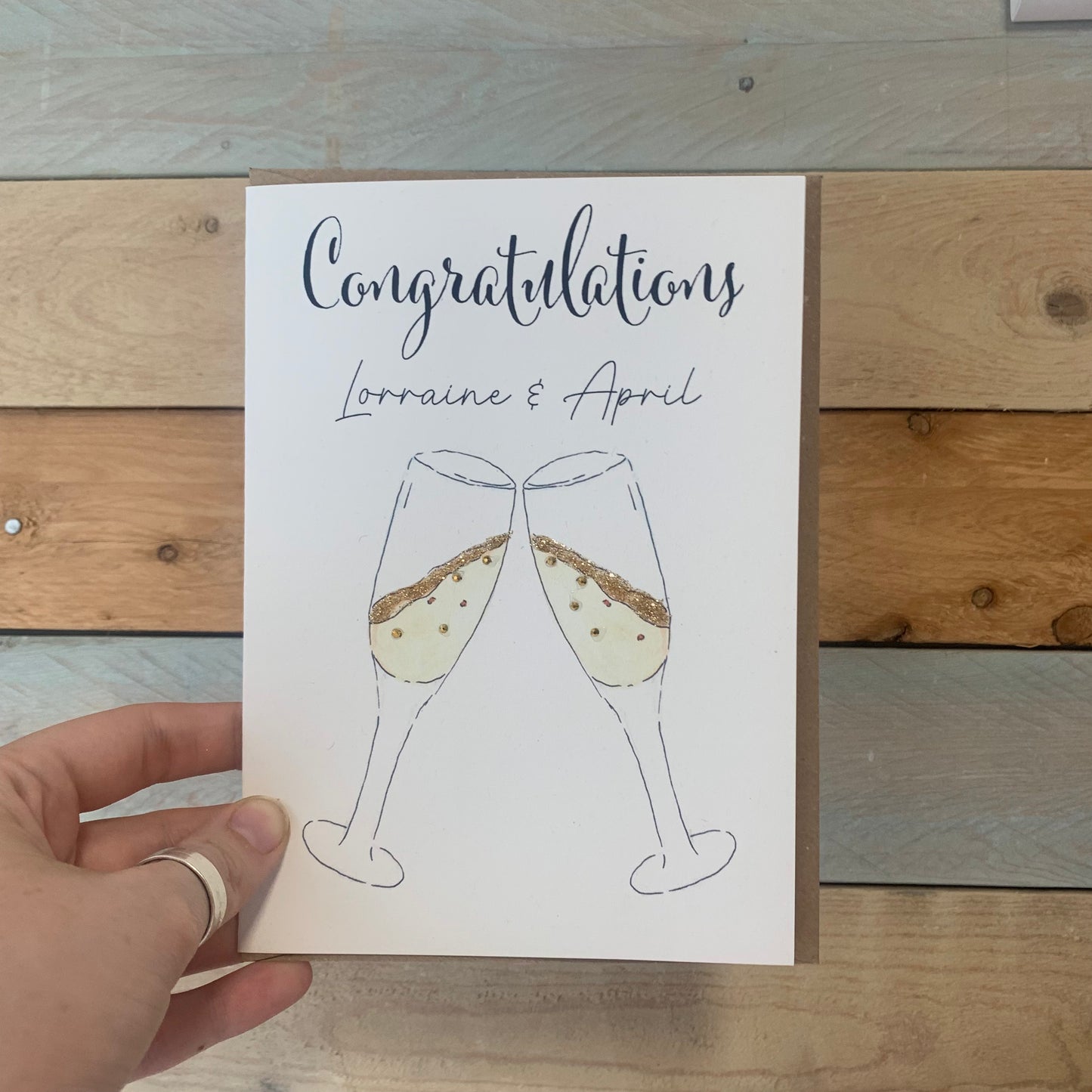 Congratulations Champagne Card - Arty Bee Designs